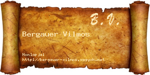 Bergauer Vilmos névjegykártya